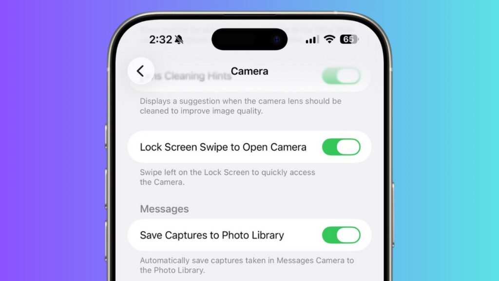 Lock Screen Camera Restraint - iOS 26.1 Update