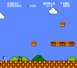 Super Sonic Bros retro platform game screenshot
